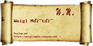 Weigl Máté névjegykártya